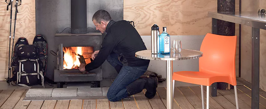 Open Hearth Wood Fireplace Installation in Chicoutimi, QC